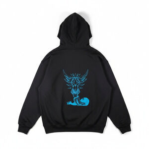 Zenith The Fallen Angel Graphic Hoodie Jerzees NuBlend Mens Black Blue XL Street
